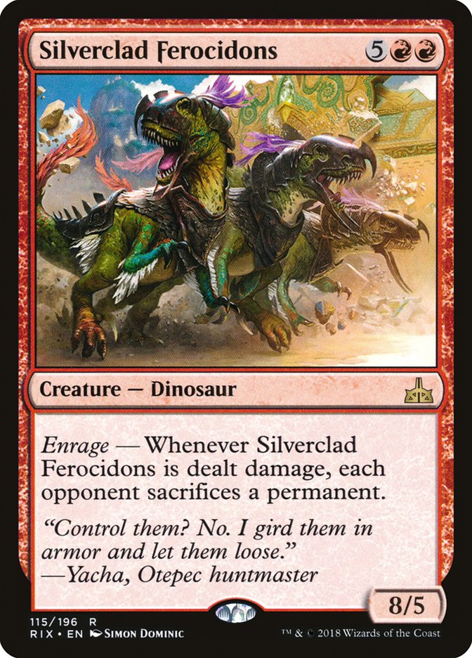 Silverclad Ferocidons [Rivals of Ixalan] | Shuffle n Cut Hobbies & Games