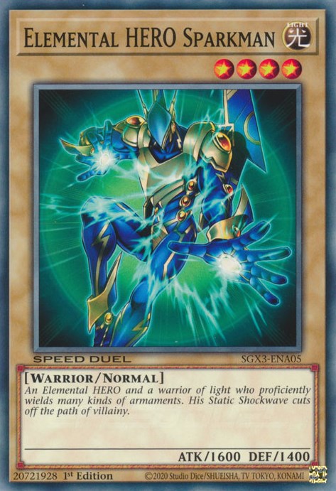 Elemental HERO Sparkman [SGX3-ENA05] Common | Shuffle n Cut Hobbies & Games
