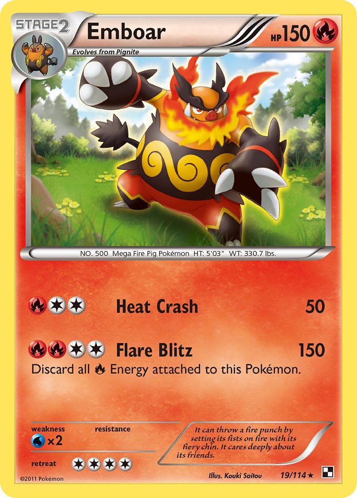 Emboar (19/114) (Theme Deck Exclusive) [Black & White: Base Set] | Shuffle n Cut Hobbies & Games
