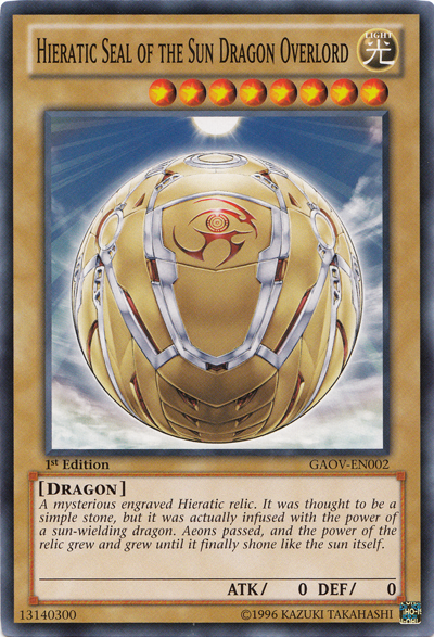 Hieratic Seal of the Sun Dragon Overlord [GAOV-EN002] Common | Shuffle n Cut Hobbies & Games