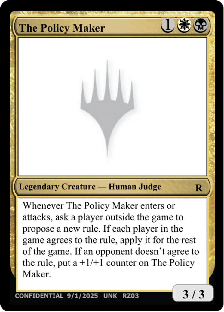 The Policy Maker [Unknown Event] | Shuffle n Cut Hobbies & Games