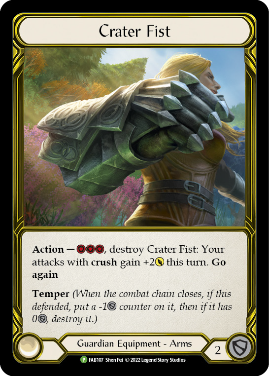Crater Fist (Golden) [FAB107] (Promo)  Cold Foil | Shuffle n Cut Hobbies & Games