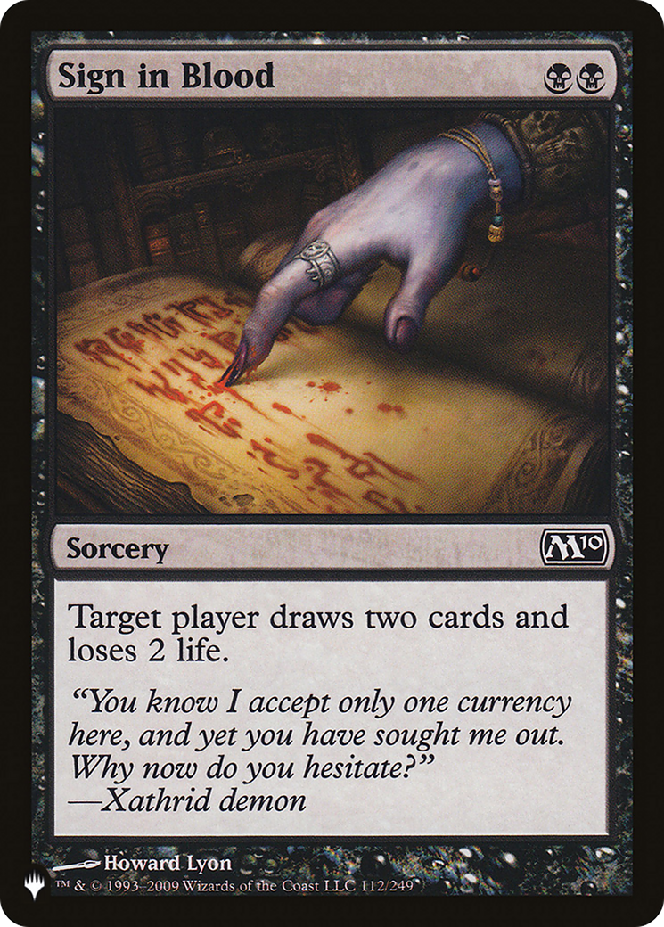 Sign in Blood (M10) [The List] | Shuffle n Cut Hobbies & Games