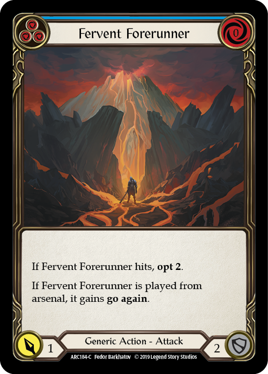 Fervent Forerunner (Blue) [ARC184-C] (Arcane Rising)  1st Edition Rainbow Foil | Shuffle n Cut Hobbies & Games