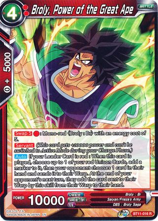 Broly, Power of the Great Ape (BT11-016) [Vermilion Bloodline] | Shuffle n Cut Hobbies & Games