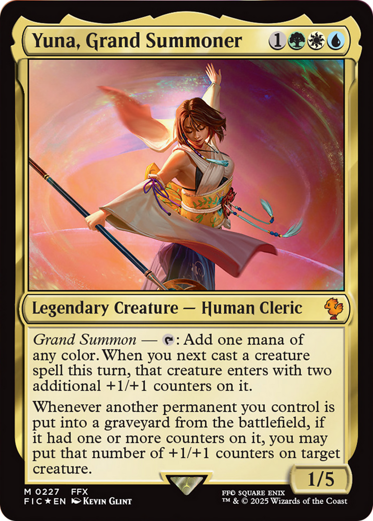 Yuna, Grand Summoner (Surge Foil) [FINAL FANTASY Commander] | Shuffle n Cut Hobbies & Games