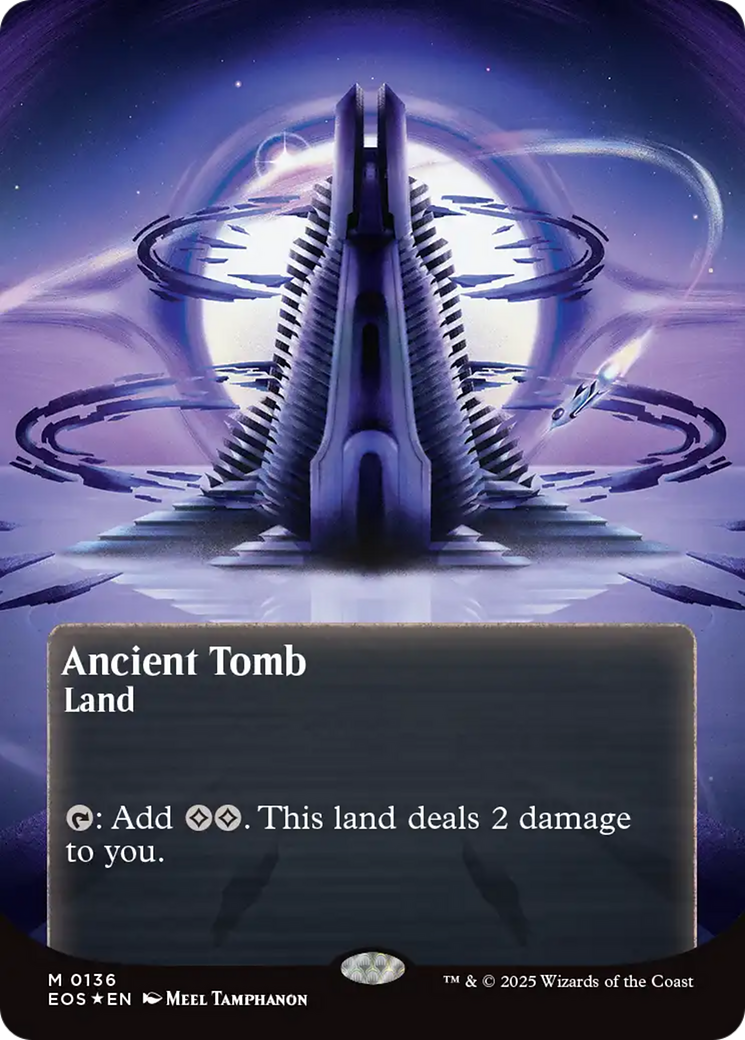 Ancient Tomb (0136) (Borderless) (Galaxy Foil) [Edge of Eternities: Stellar Sights] | Shuffle n Cut Hobbies & Games