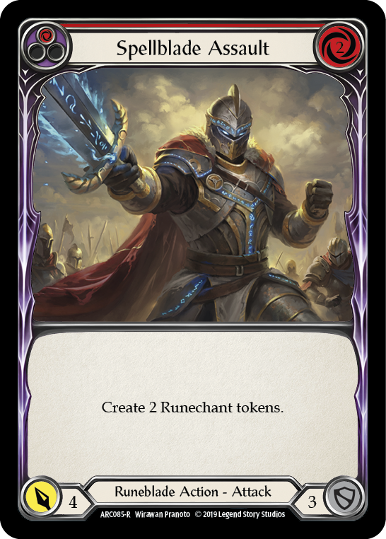 Spellblade Assault (Red) [ARC085-R] (Arcane Rising)  1st Edition Rainbow Foil | Shuffle n Cut Hobbies & Games