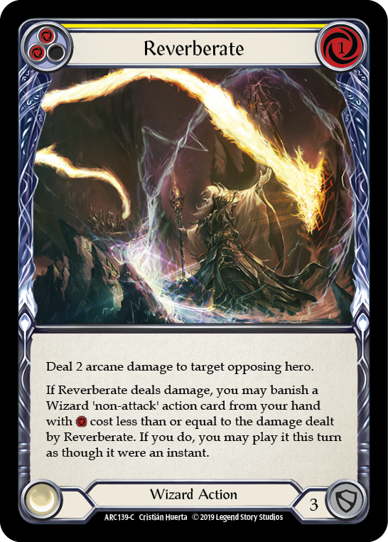 Reverberate (Yellow) [ARC139-C] (Arcane Rising)  1st Edition Rainbow Foil | Shuffle n Cut Hobbies & Games