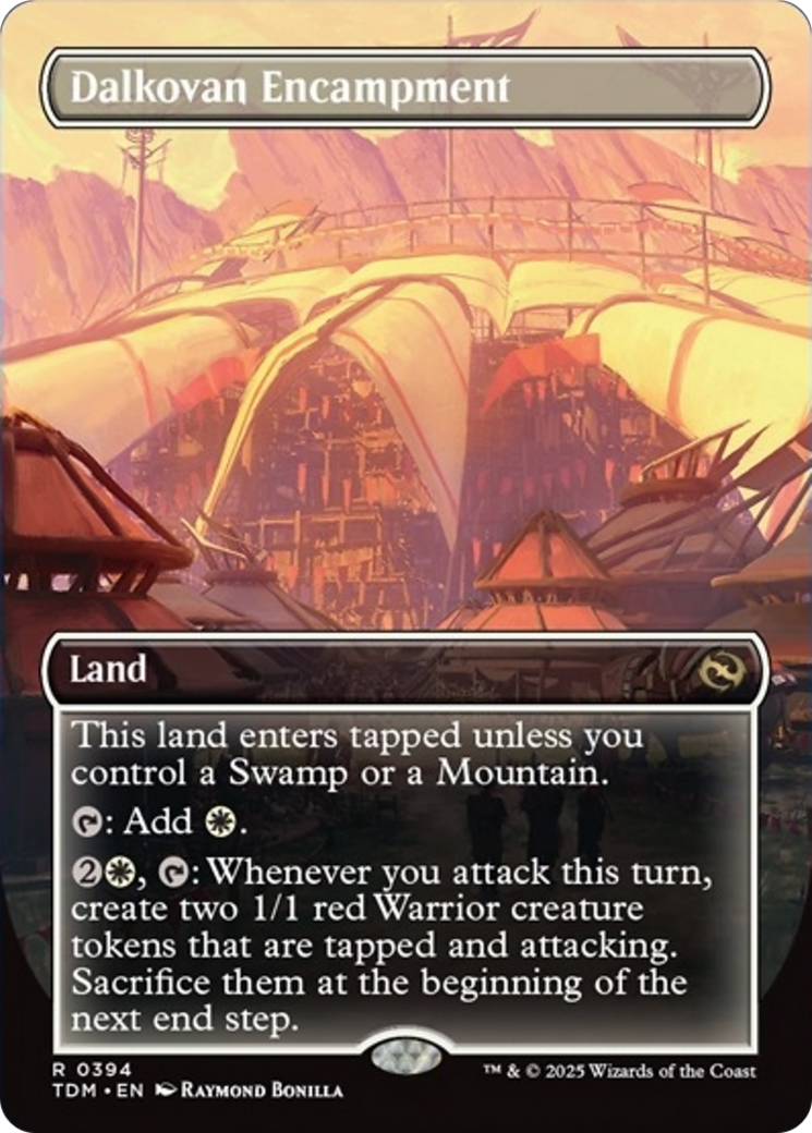 Dalkovan Encampment (Borderless) [Tarkir: Dragonstorm] | Shuffle n Cut Hobbies & Games
