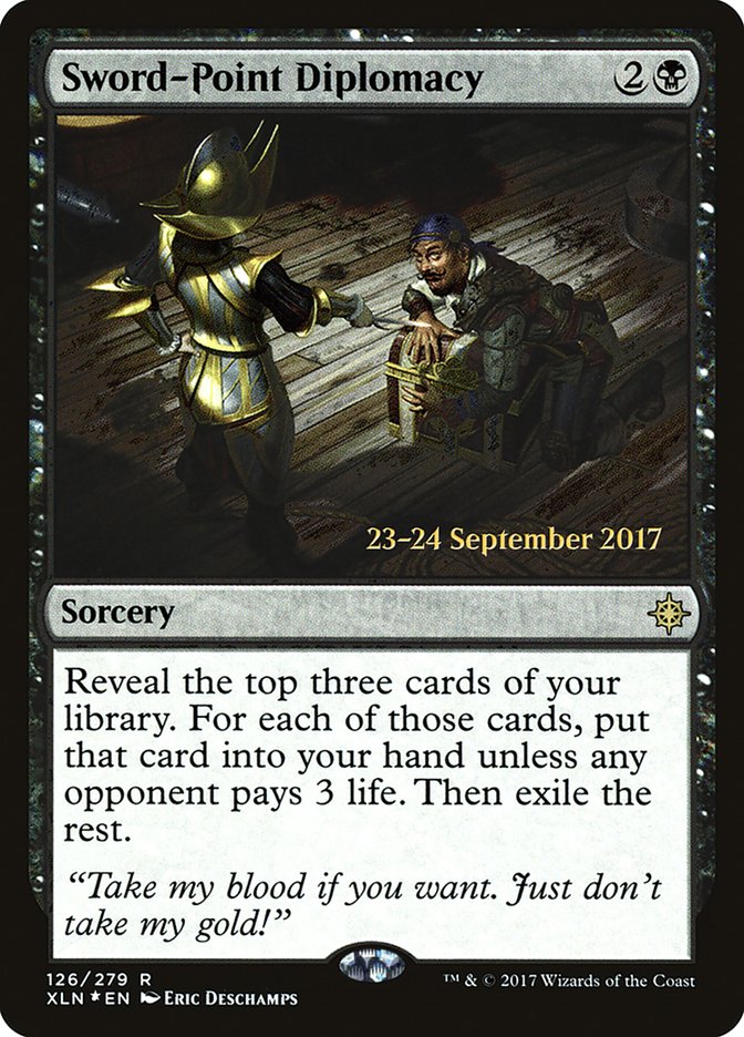 Sword-Point Diplomacy [Ixalan Prerelease Promos] | Shuffle n Cut Hobbies & Games