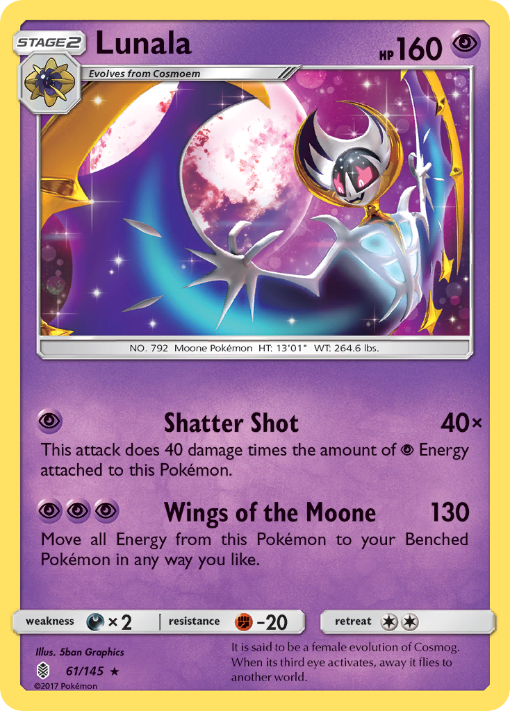 Lunala (61/145) [Sun & Moon: Guardians Rising] | Shuffle n Cut Hobbies & Games