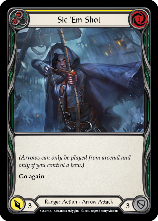 Sic 'Em Shot (Yellow) [ARC073-C] (Arcane Rising)  1st Edition Rainbow Foil | Shuffle n Cut Hobbies & Games