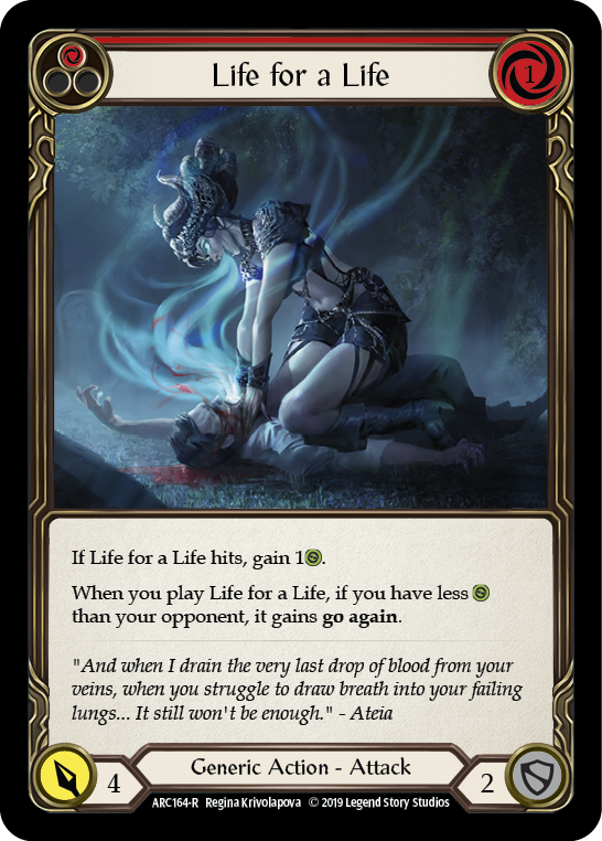 Life for a Life (Red) [ARC164-R] (Arcane Rising)  1st Edition Normal | Shuffle n Cut Hobbies & Games