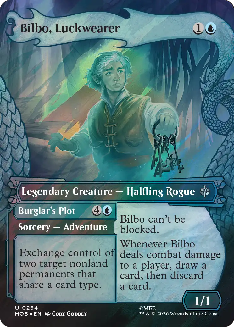 Bilbo, Luckwearer (Showcase) (Surge Foil) [The Hobbit] | Shuffle n Cut Hobbies & Games