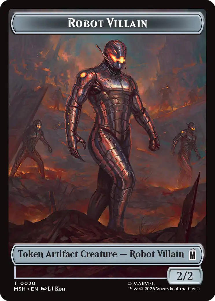 Soldier // Robot Villain Double-Sided Token [Marvel Super Heroes Tokens] | Shuffle n Cut Hobbies & Games