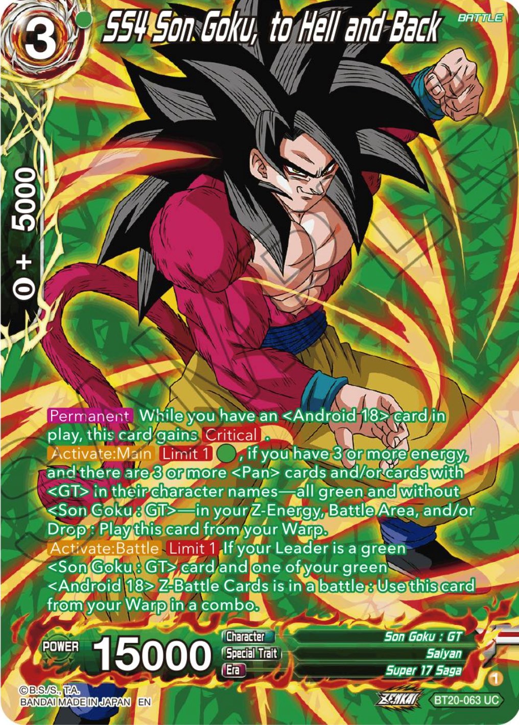 SS4 Son Goku, to Hell and Back (Silver Foil) (BT20-063) [Power Absorbed] | Shuffle n Cut Hobbies & Games