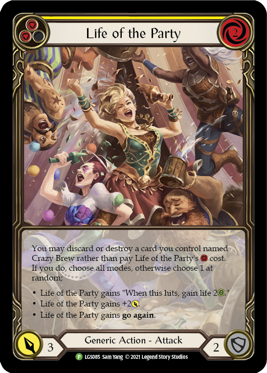 Life of the Party (Yellow) [LGS085] (Promo)  Rainbow Foil | Shuffle n Cut Hobbies & Games