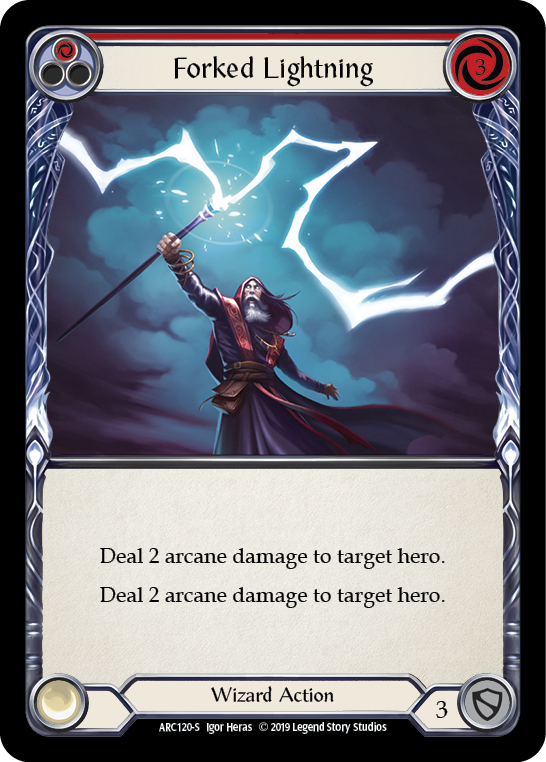 Forked Lightning [ARC120-S] (Arcane Rising)  1st Edition Rainbow Foil | Shuffle n Cut Hobbies & Games