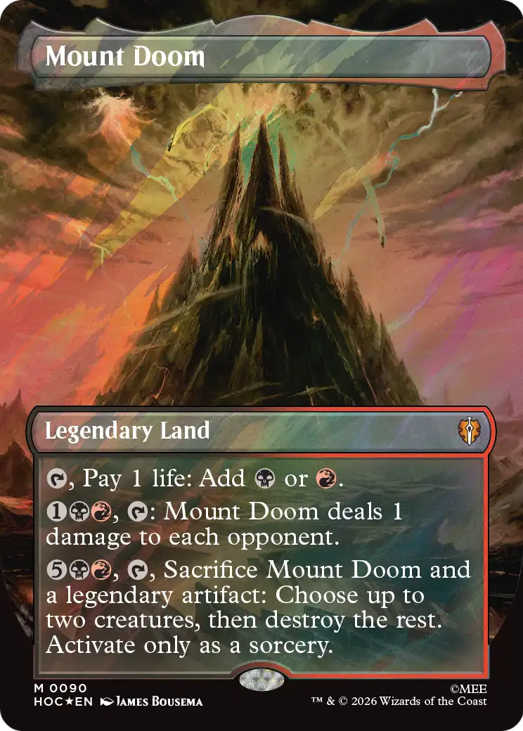 Mount Doom (Borderless) (Surge Foil) [The Hobbit: Eternal-Legal] | Shuffle n Cut Hobbies & Games