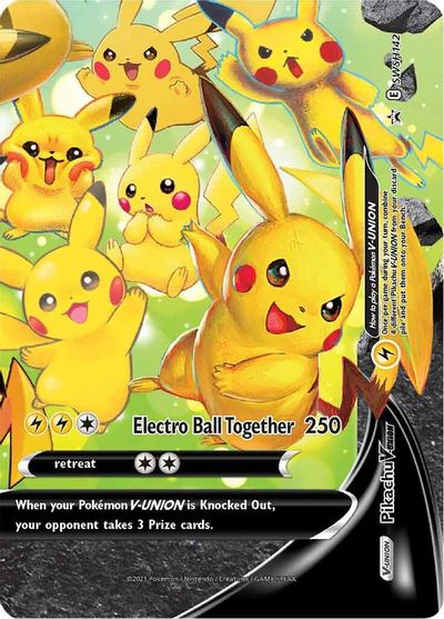 Pikachu V-UNION (SWSH142) (Celebrations) [Sword & Shield: Black Star Promos] | Shuffle n Cut Hobbies & Games