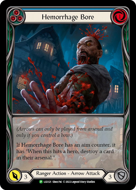 Hemorrhage Bore (Blue) [LGS121] (Promo)  Rainbow Foil | Shuffle n Cut Hobbies & Games