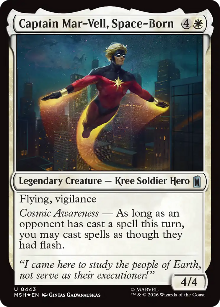 Captain Mar-Vell, Space-Born (Surge Foil) [Marvel Super Heroes] | Shuffle n Cut Hobbies & Games