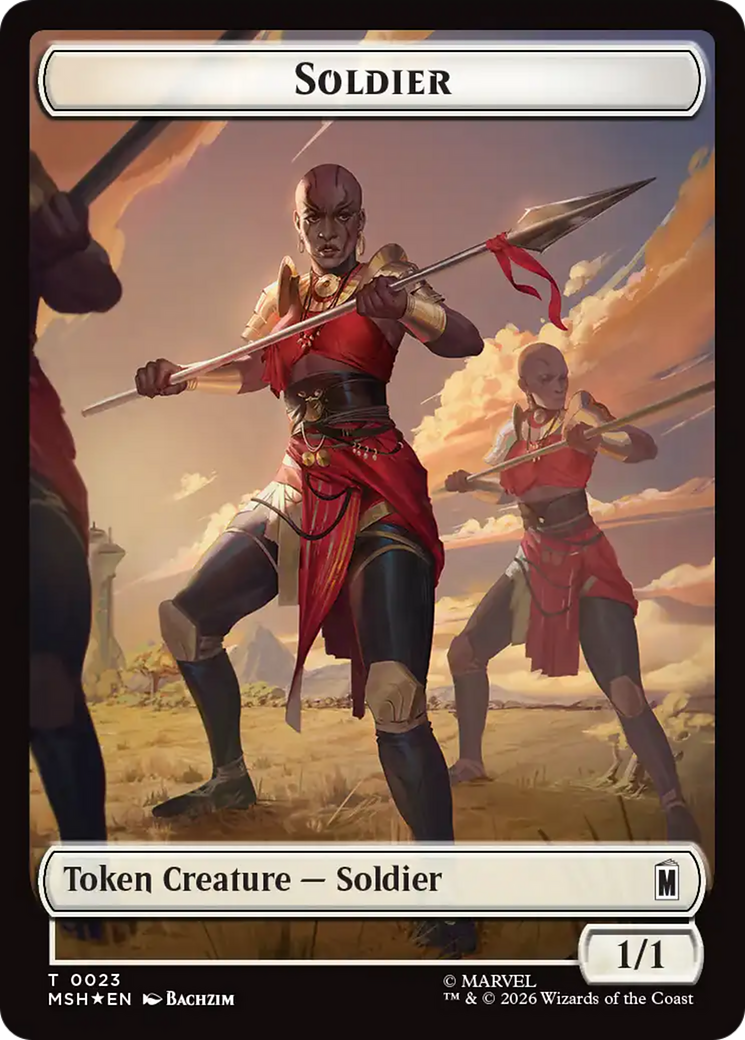 Copy // Soldier Double-Sided Token (Surge Foil) [Marvel Super Heroes Commander Tokens] | Shuffle n Cut Hobbies & Games