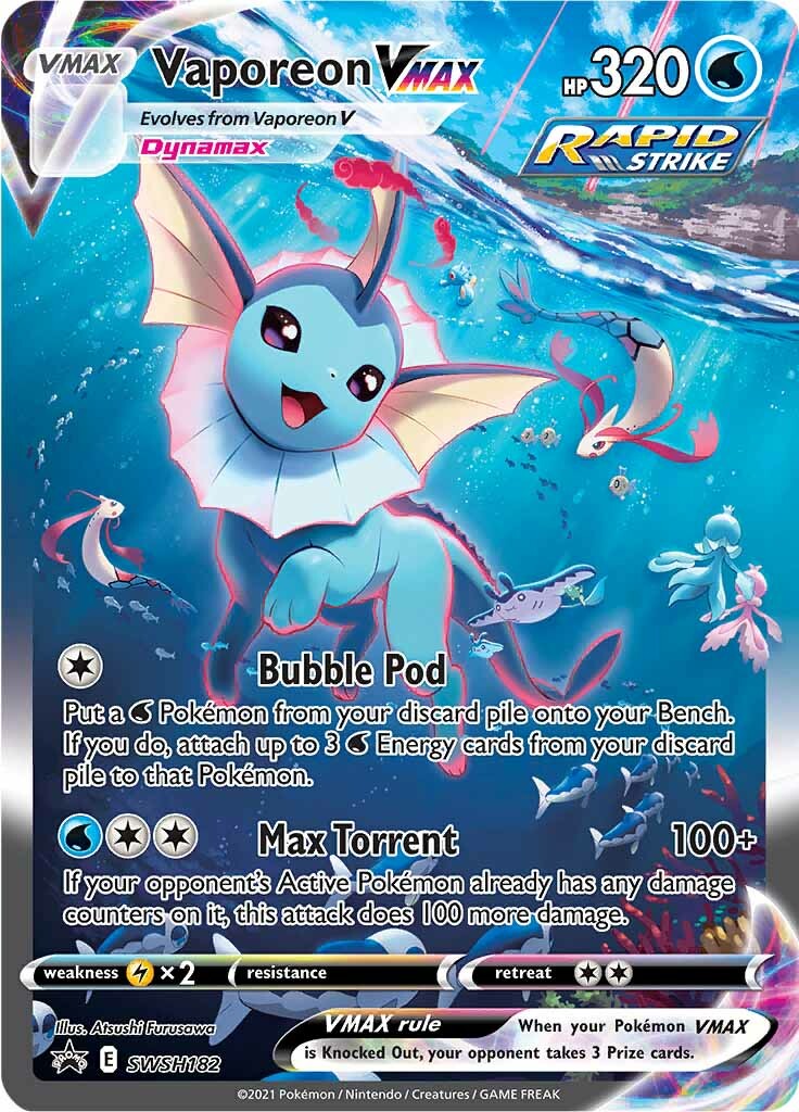 Vaporeon VMAX (SWSH182) [Sword & Shield: Black Star Promos] | Shuffle n Cut Hobbies & Games