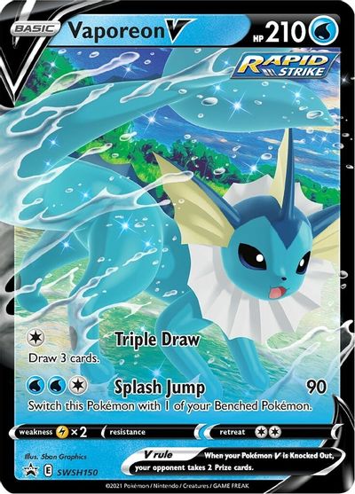 Vaporeon V (SWSH150) [Sword & Shield: Black Star Promos] | Shuffle n Cut Hobbies & Games