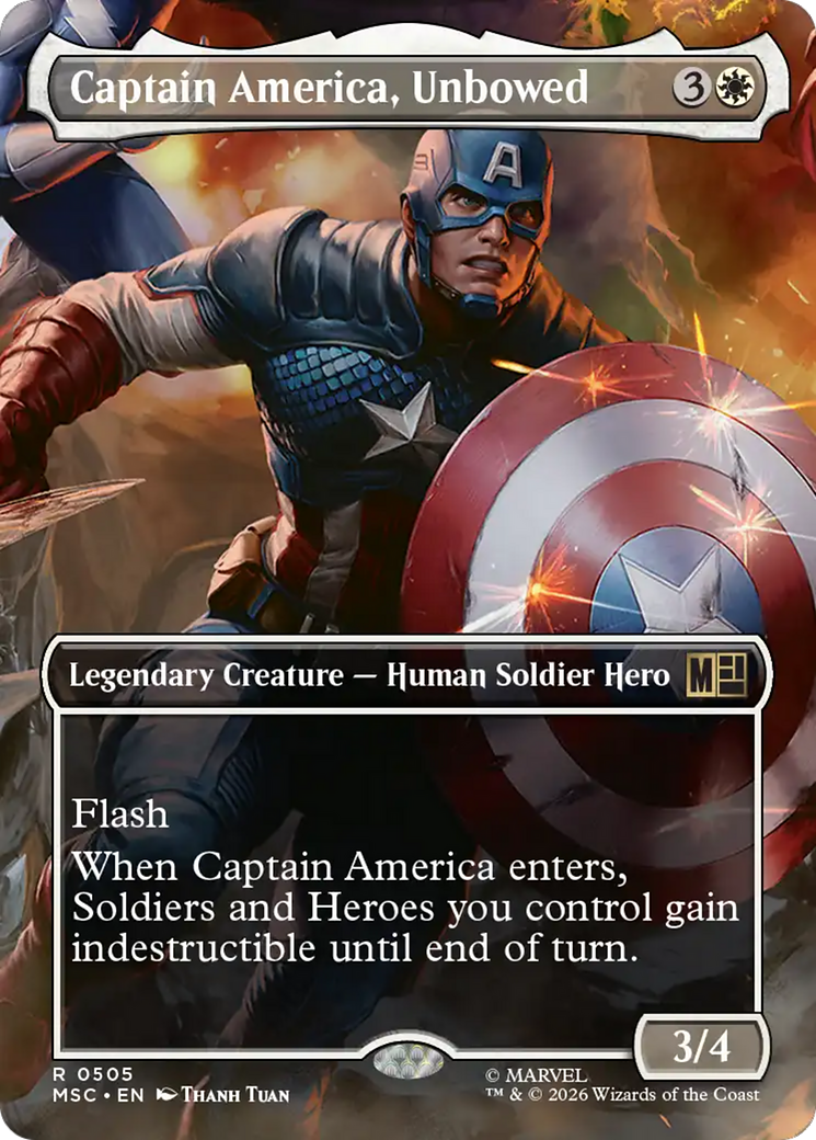 Captain America, Unbowed (Borderless) [Marvel Super Heroes Commander] | Shuffle n Cut Hobbies & Games