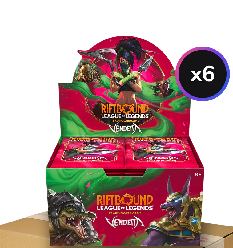 Riftbound: League of Legends TCG – Vendetta Booster Case (July 31, 2026) ($50 Discount if Paid Via Bank Deposit or Instore) | Shuffle n Cut Hobbies & Games