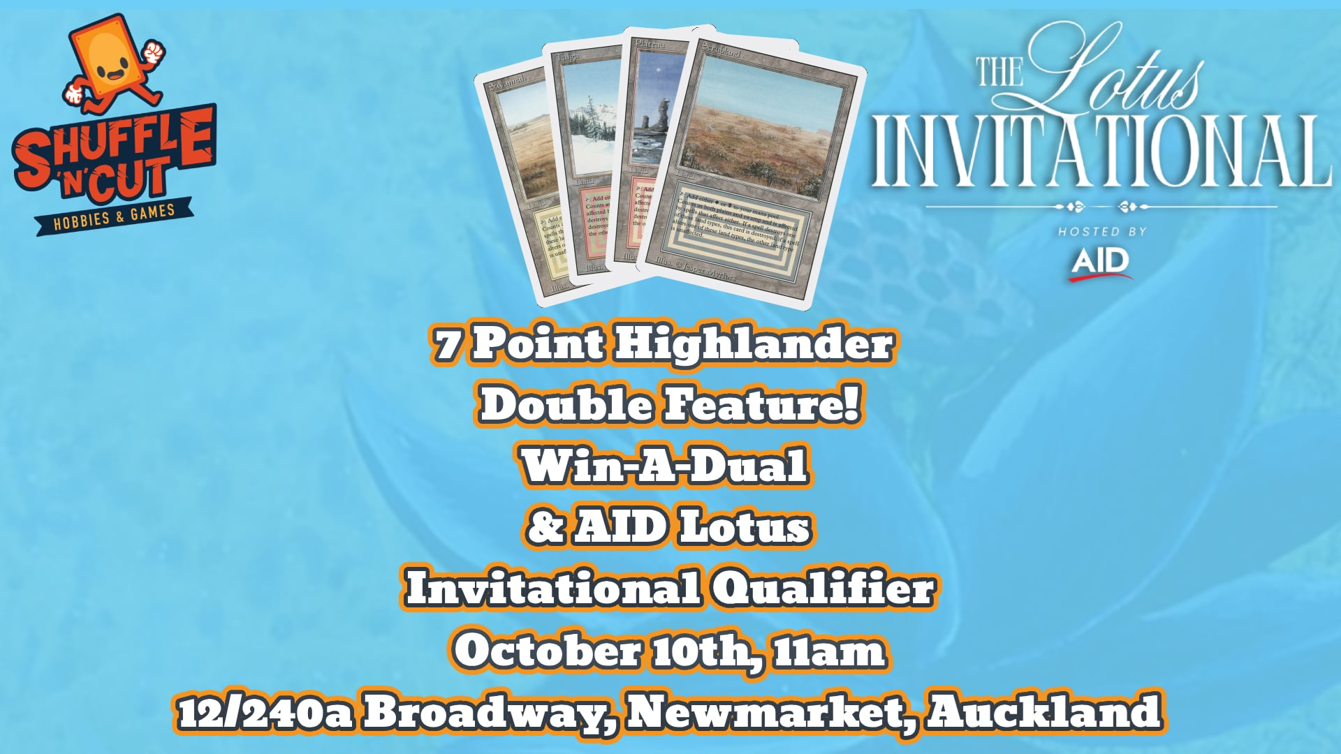 7 Point Highlander AID Lotus Invitational Qualifier Win-Some-Duals Double Feature! | Shuffle n Cut Hobbies & Games