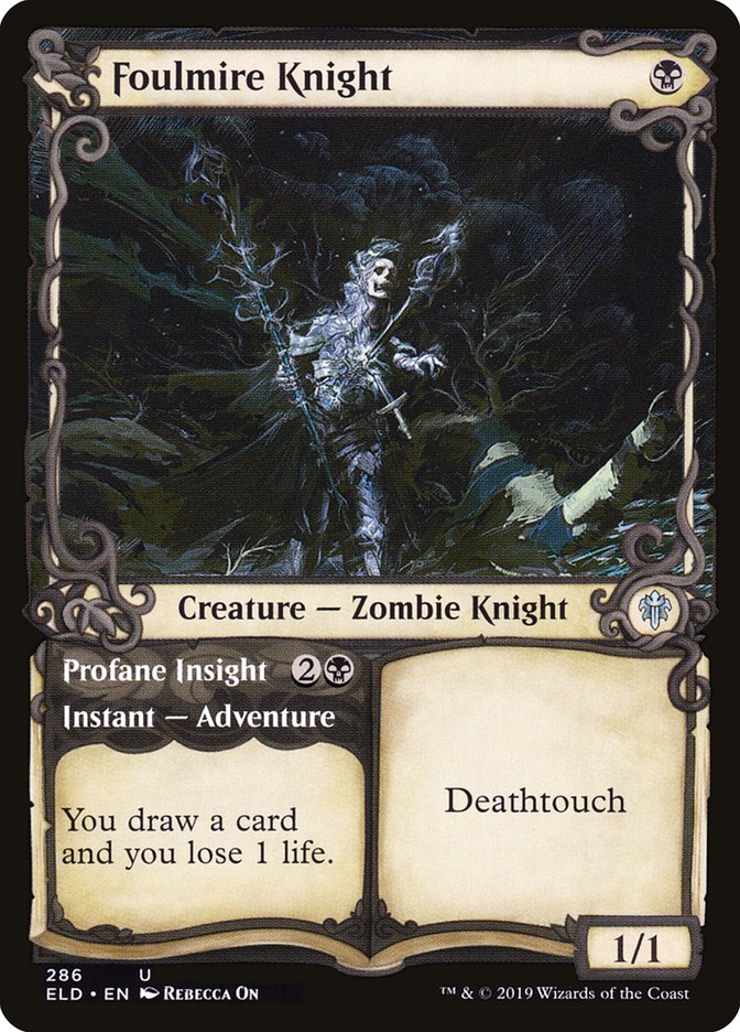 Foulmire Knight // Profane Insight (Showcase) [Throne of Eldraine] | Shuffle n Cut Hobbies & Games