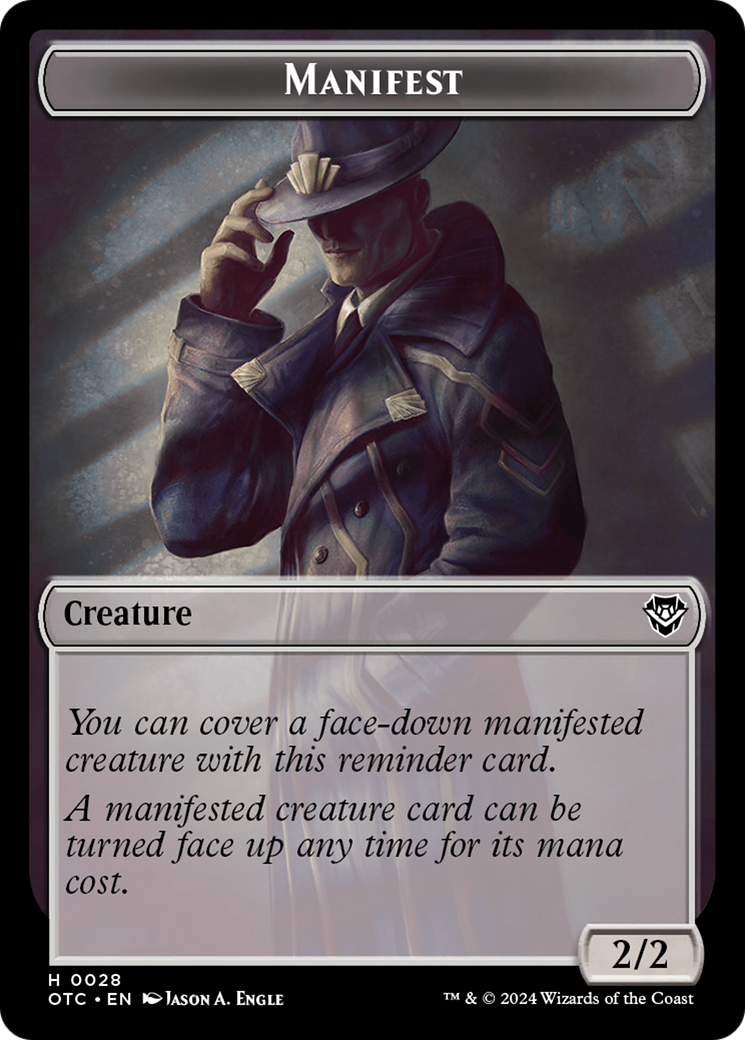 Boar // Manifest Double-Sided Token [Outlaws of Thunder Junction Commander Tokens] | Shuffle n Cut Hobbies & Games