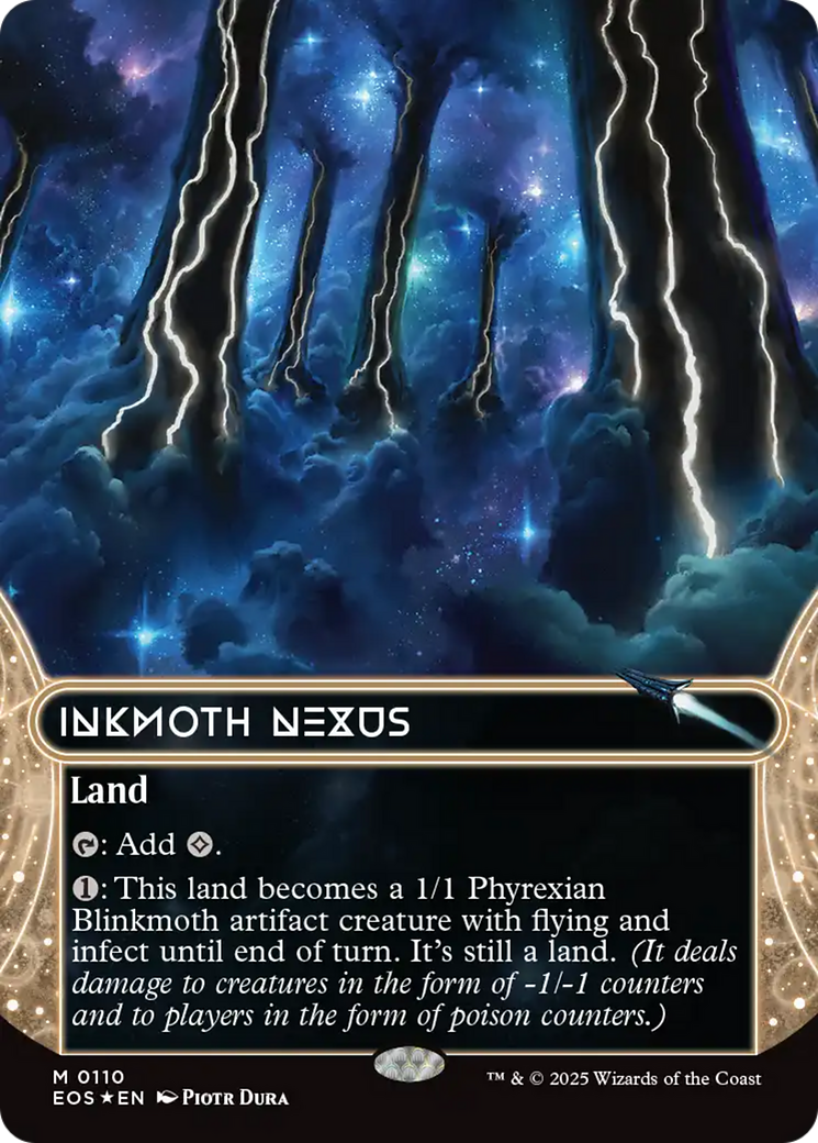 Inkmoth Nexus (0110) (Borderless) (Galaxy Foil) [Edge of Eternities: Stellar Sights] | Shuffle n Cut Hobbies & Games