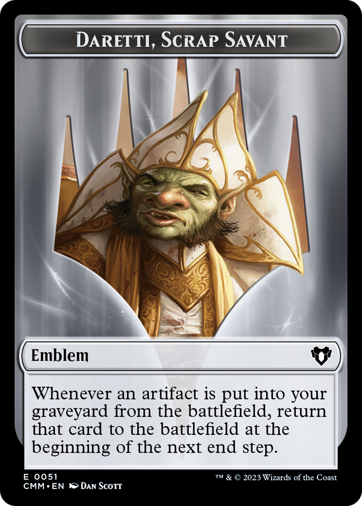 Daretti, Scrap Savant Emblem [Commander Masters Tokens] | Shuffle n Cut Hobbies & Games
