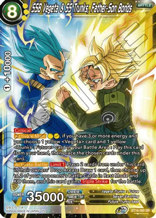 SSB Vegeta & SS Trunks, Father-Son Bonds (BT16-080) [Realm of the Gods] | Shuffle n Cut Hobbies & Games