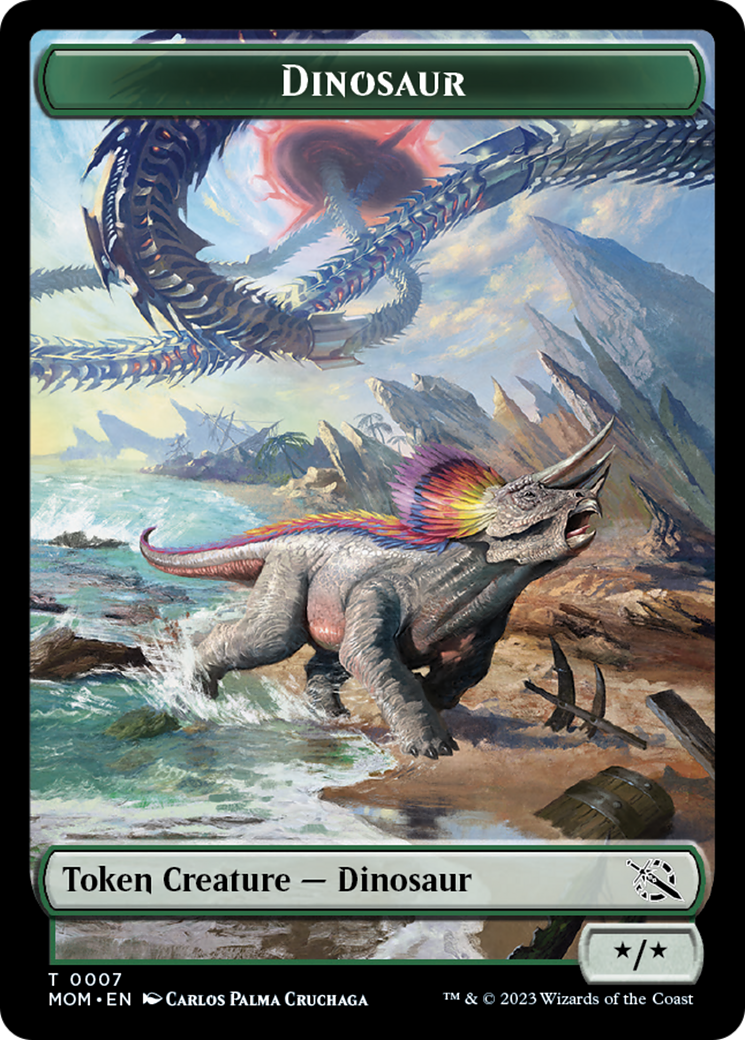 Treasure (21) // Dinosaur Double-Sided Token [March of the Machine Tokens] | Shuffle n Cut Hobbies & Games