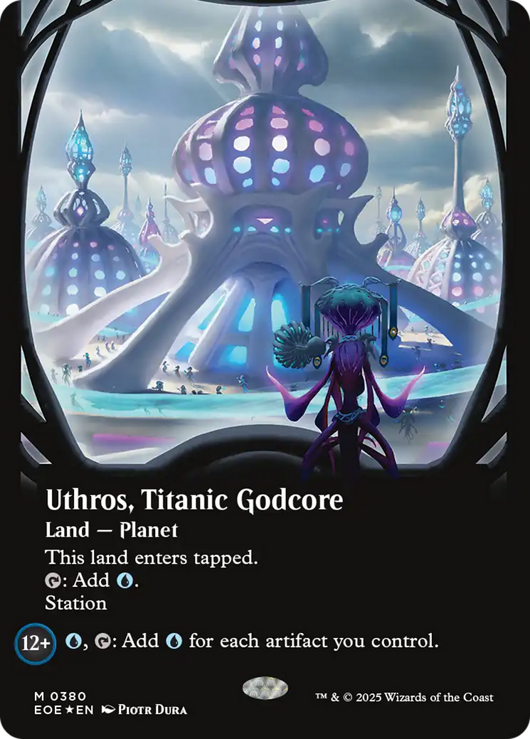 Uthros, Titanic Godcore (Borderless) (Galaxy Foil) [Edge of Eternities] | Shuffle n Cut Hobbies & Games