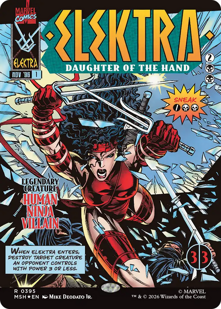 Elektra, Daughter of the Hand (Borderless) (395) [Marvel Super Heroes] | Shuffle n Cut Hobbies & Games
