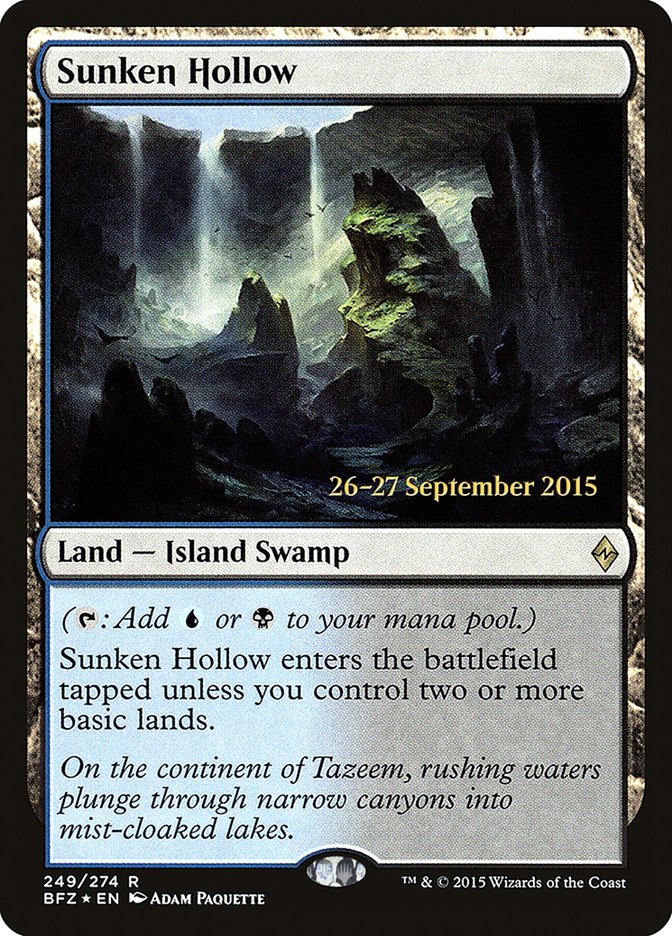 Sunken Hollow [Battle for Zendikar Prerelease Promos] | Shuffle n Cut Hobbies & Games