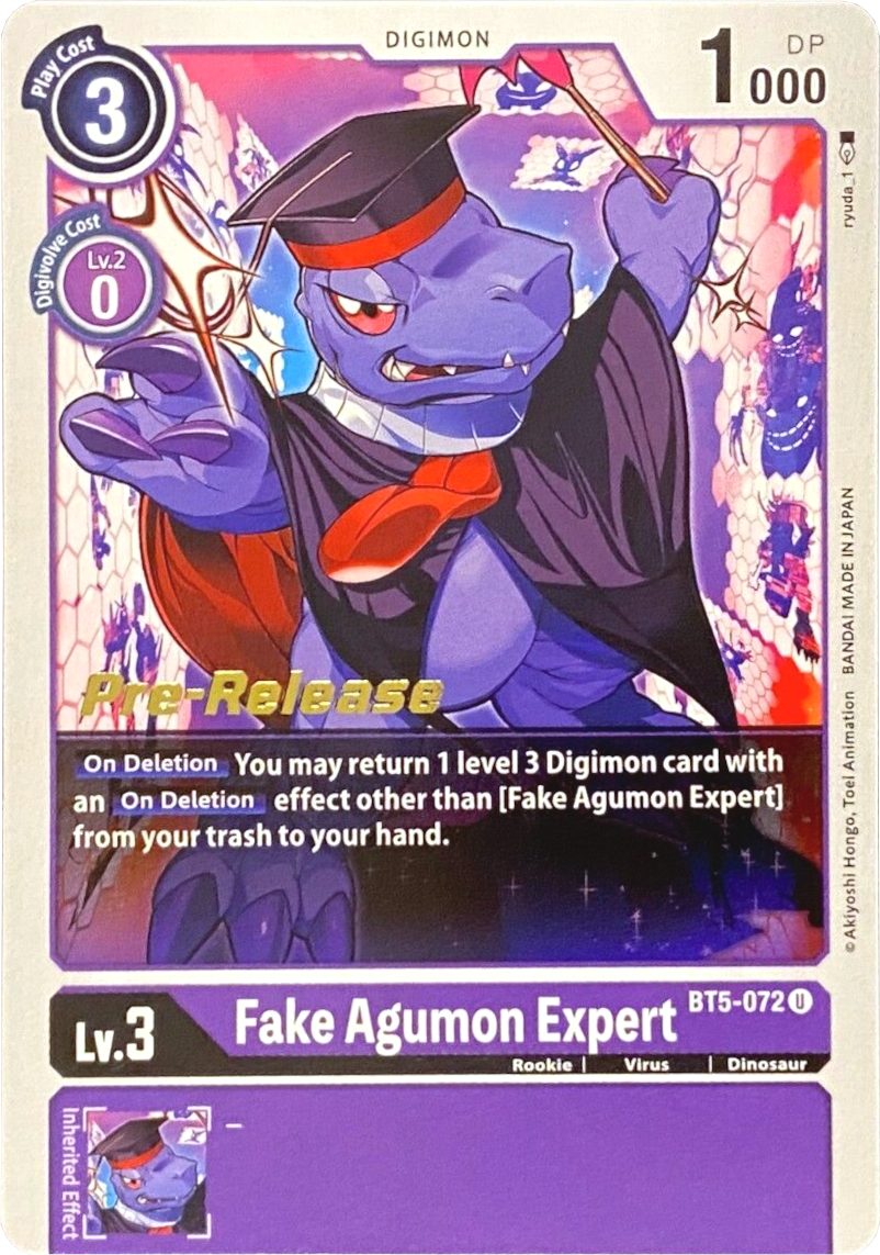 Fake Agumon Expert [BT5-072] [Battle of Omni Pre-Release Promos] | Shuffle n Cut Hobbies & Games