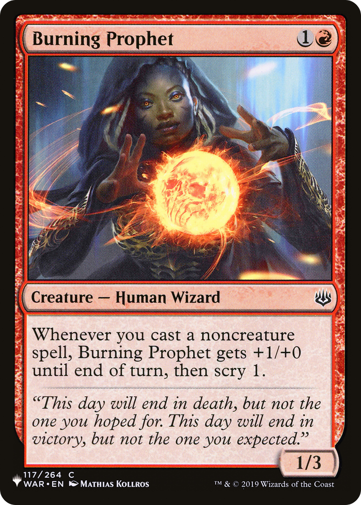 Burning Prophet [The List] | Shuffle n Cut Hobbies & Games