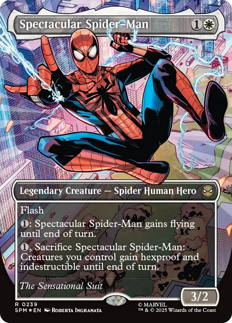 Spectacular Spider-Man (0239) (Borderless) (Textured Foil) [Marvel's Spider-Man] | Shuffle n Cut Hobbies & Games