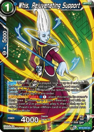 Whis, Rejuvenating Support (BT16-040) [Realm of the Gods] | Shuffle n Cut Hobbies & Games