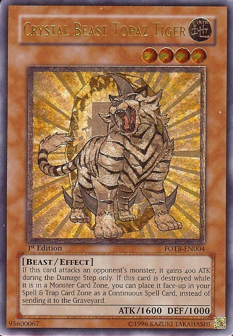 Crystal Beast Topaz Tiger [FOTB-EN004] Ultimate Rare | Shuffle n Cut Hobbies & Games