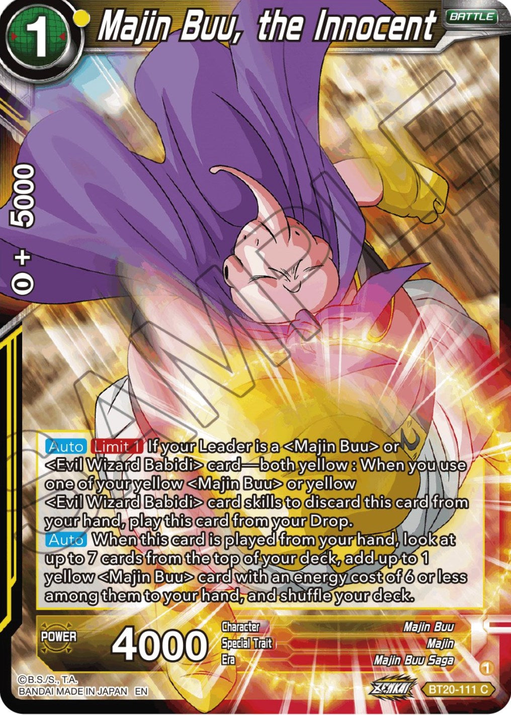 Majin Buu, the Innocent (BT20-111) [Power Absorbed] | Shuffle n Cut Hobbies & Games