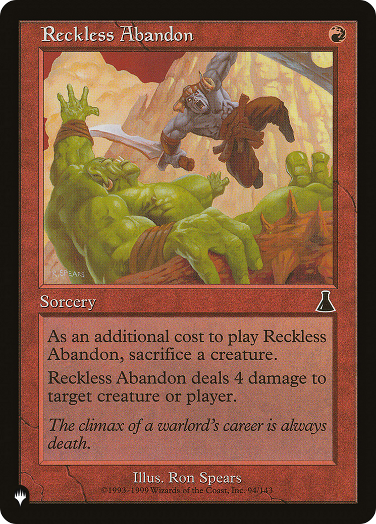 Reckless Abandon [The List] | Shuffle n Cut Hobbies & Games