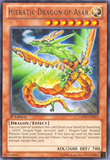 Hieratic Dragon of Asar [GAOV-EN024] Rare | Shuffle n Cut Hobbies & Games